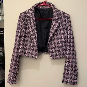 Pink plaid winter jacket fashion nova - size large